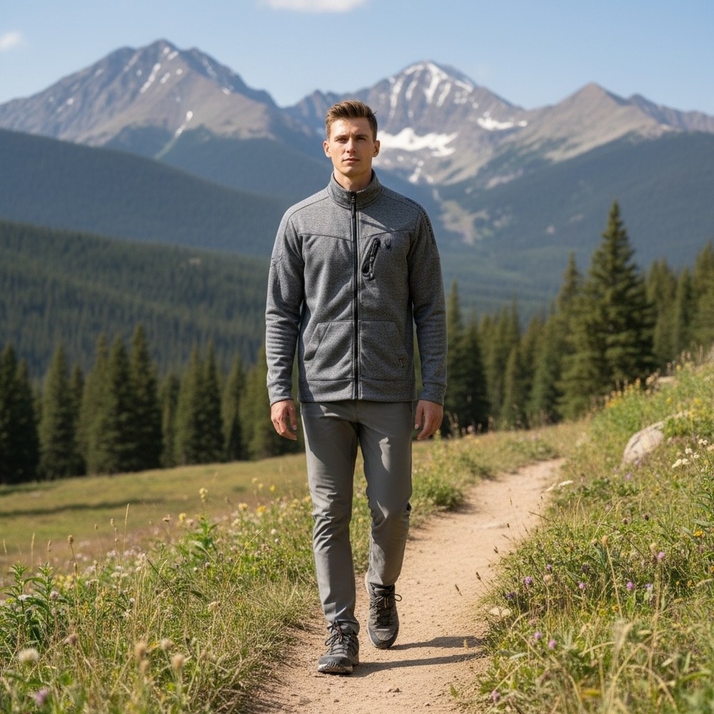 Spyder Active Mens Gray Full Zip Performance Jacket SPM806U L NWT‎